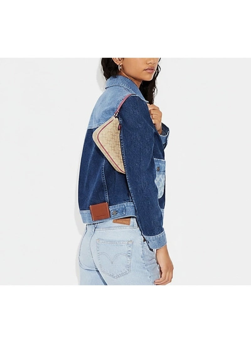 coachoutlet Coach Nolita 19 in Signature Canvas with Pink Leather Trim - Image 4